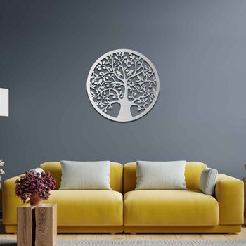 Wooden Mystery Tree Of Life Round Home Room Wall Art, 7 of 10