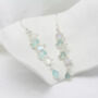 Rainbow Moonstone And Aqua Chalcedony Drop Earrings, thumbnail 3 of 6