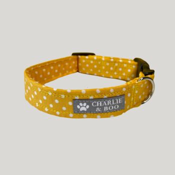 Yellow Polka Dot Dog Collar And Lead/Leash, 4 of 6