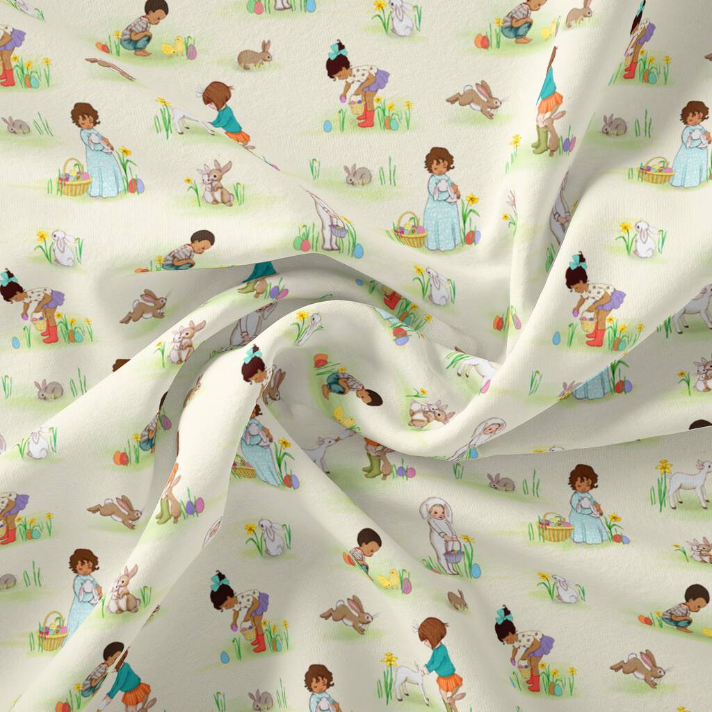 Easter Egg Hunt Organic Cotton Fabric, 1 of 2