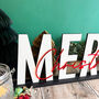 Merry Christmas Sign With Mirrored Acrylic Letters, thumbnail 2 of 9