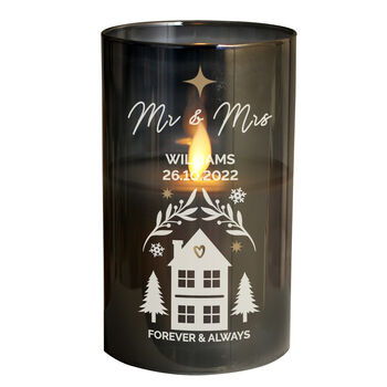 Personalised Christmas Smoked LED Candle, 4 of 5