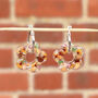 Autumn Mushroom Floral Huggie Earrings, thumbnail 4 of 6