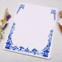 A4 Letter Writing Paper Blue Oriental Design, thumbnail 3 of 4