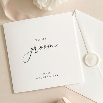 Luxury Wedding Day Card To My Bride, Groom With Wax Seal, 2 of 12