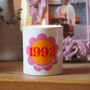 Personalised Retro Flower Year Candle, thumbnail 1 of 3