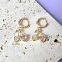 Cherry Heart Huggie Hoop Earrings, thumbnail 2 of 6