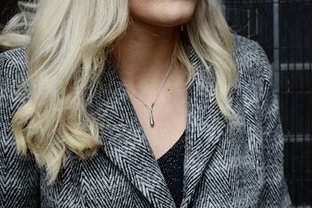 Wishbone Drop Pendant In Silver Or Gold, 8 of 12