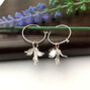 Sterling Silver Lily Flower Hoop Earrings, thumbnail 9 of 10