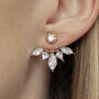 Leaf Crystal Ear Jacket Earrings In Gold Colour, thumbnail 1 of 3