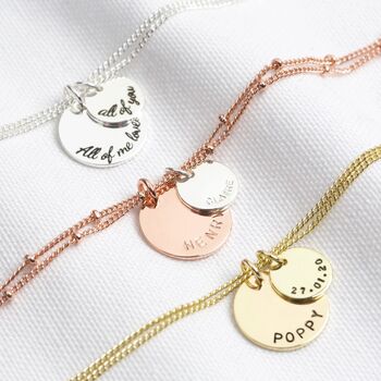 Personalised Double Disc Charm Bracelet, 2 of 10