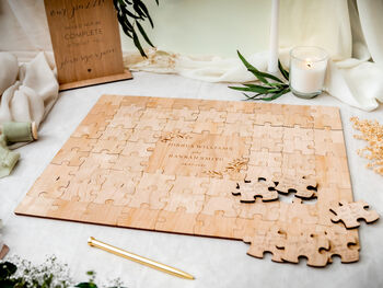 Wooden Wedding Puzzle Guestbook Alternative, 5 of 12