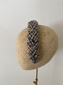 Wool Tweed Padded Braided Headband 'Clara', 5 of 12