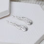 Sterling Silver Dangly Celtic Flame Earrings, thumbnail 2 of 4
