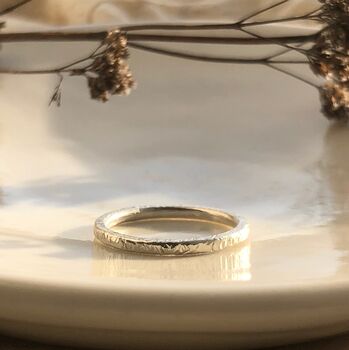 Silver Textured Slim Ring, 3 of 10