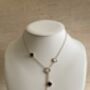 Double Sided Clover Long Necklace Rose Gold White Black, thumbnail 1 of 7