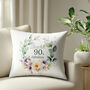 '90 And Fabulous' Personalised Birthday Cushion With Birth Flowers, thumbnail 3 of 7