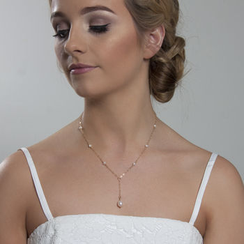 Gold Plated Or Sterling Silver Pearl Bridal Necklace, 3 of 4