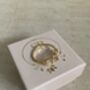 18 K Gold Adjustable Dainty Leaf Ring Silver, thumbnail 3 of 6