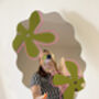 Wavy Flower Mirror Olive And Pink, thumbnail 5 of 5