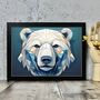 Geometric Polar Bear Portrait Illustration Art Print, thumbnail 1 of 2