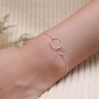 Double Circle Bracelet In Sterling Silver, 2 of 12