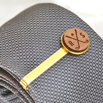 Personalised Golf Design Wood Tie Clip, 3 of 7
