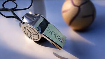 Personalised Sports Whistle – Custom Engraving And Gift Box Netball, Basketball, Any Sport, 2 of 9