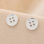 Sterling Silver Sewing Button Stud Earrings, thumbnail 1 of 4