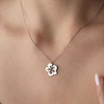 Tropical Hibiscus Flower Necklace, 3 of 11