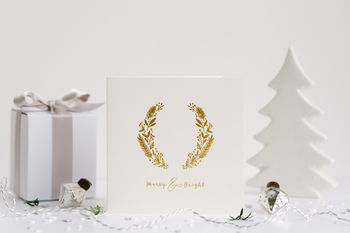 Luxury Hot Foil Ivory And Gold Christmas Card, 2 of 3