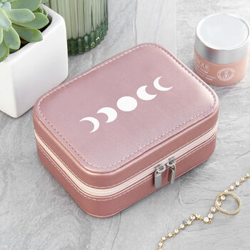 Metallic Pink Moon Phase Jewellery Case, 7 of 9