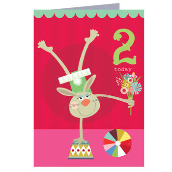 Rabbit 2nd Birthday Card, 2 of 2