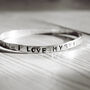 Handmade Hand Stamped Mantra Or Quote Bangle, thumbnail 3 of 6