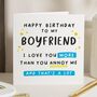 Funny Romantic Birthday Card For Boyfriend, thumbnail 1 of 6