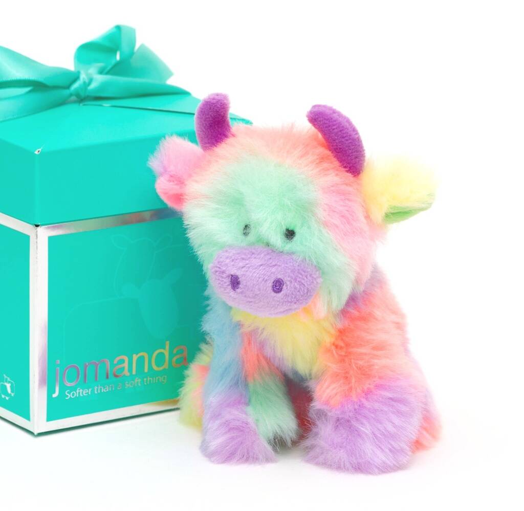 Scottish Baby Rainbow Highland Cow Gift Boxed, 1 of 7