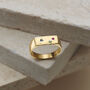 Personalised Rectangle Confetti Birthstone Signet Ring, thumbnail 4 of 10