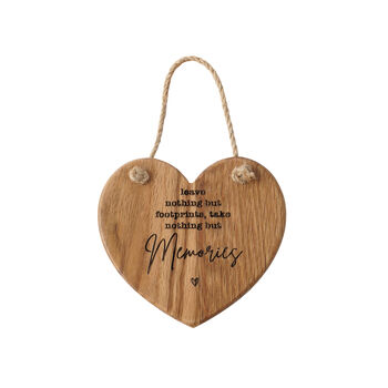 Cornish Gifts 'Leave Nothing But…Oak Hanging Heart, 2 of 3