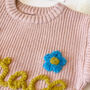 Personalised Kids Name Sweater Hand Felted Butterfly And Flower Jumper, thumbnail 4 of 5