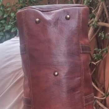 Genuine Leather Holdall Duffel Weekender, 11 of 12
