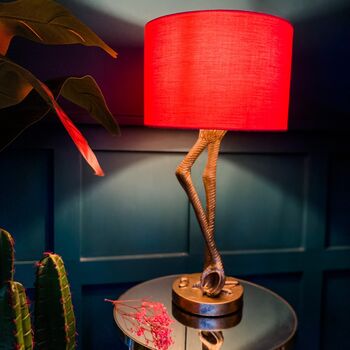 Flamingo Gold Leggy Pink Shade Table Lamp, 3 of 3
