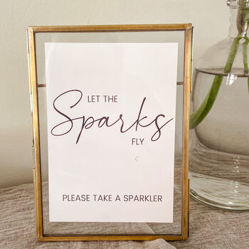 Wedding Sparkler Sign A6 Wedding Print, 4 of 7