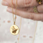 Gold Flying Bee Coin Necklace, thumbnail 1 of 7