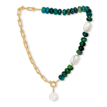 Clara Chunky Gold Fill Chain And Azurite Necklace, 2 of 4