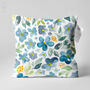 Blue Watercolor Botanical Wildflower Cushion Cover, thumbnail 2 of 12