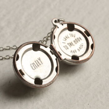 Love You To The Moon And Back Personalised Locket, 3 of 7