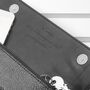 Personalised Black Leather Clutch Bag, thumbnail 3 of 12