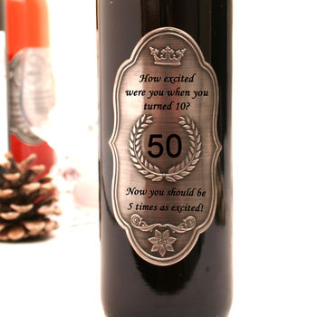 Personalised Wine For Birthdays With Pewter Label, 2 of 8
