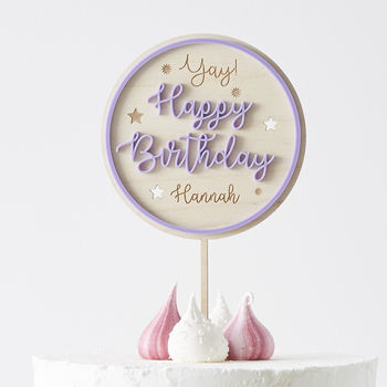 Colour Pop Personalised Birthday Cake Topper, 3 of 9