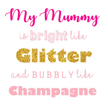 'My Mummy Is Bright Like Glitter' Mother's Day Card, 2 of 2